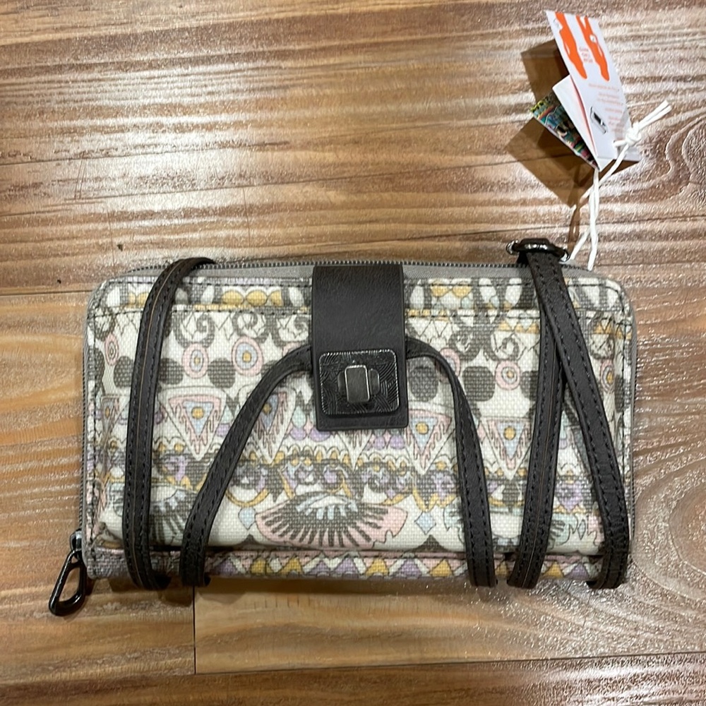 Sakroots Large Artist Circle Pastel Design Smartphone Crossbody Bag NWT